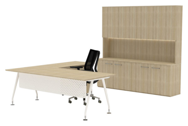 Alpine Executive with Origin Desking; in Oyster Linea with Galaxy Chair