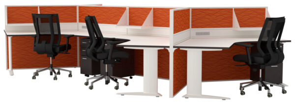 Cubit 50 Screens – Mid Duct with Symmetry Legs, Galaxy Chairs and Symmetry Melamine Mobile Pedestals